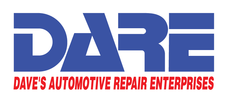 DARE text large in blue above Dave's Automotive Repair Enterprises in red